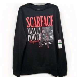 NWT HYBRID SCARFACE MIAMI Regular-Fit Printed Fleece Sweatshirt Mens XL Black